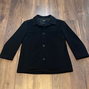 Hugo Boss mens button up wool/cashmere black coat 42R